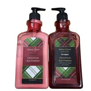 Pier 1 Imports Apple Crisp Hand Wash and Hand Lotion Set 18oz Bottles Plaid